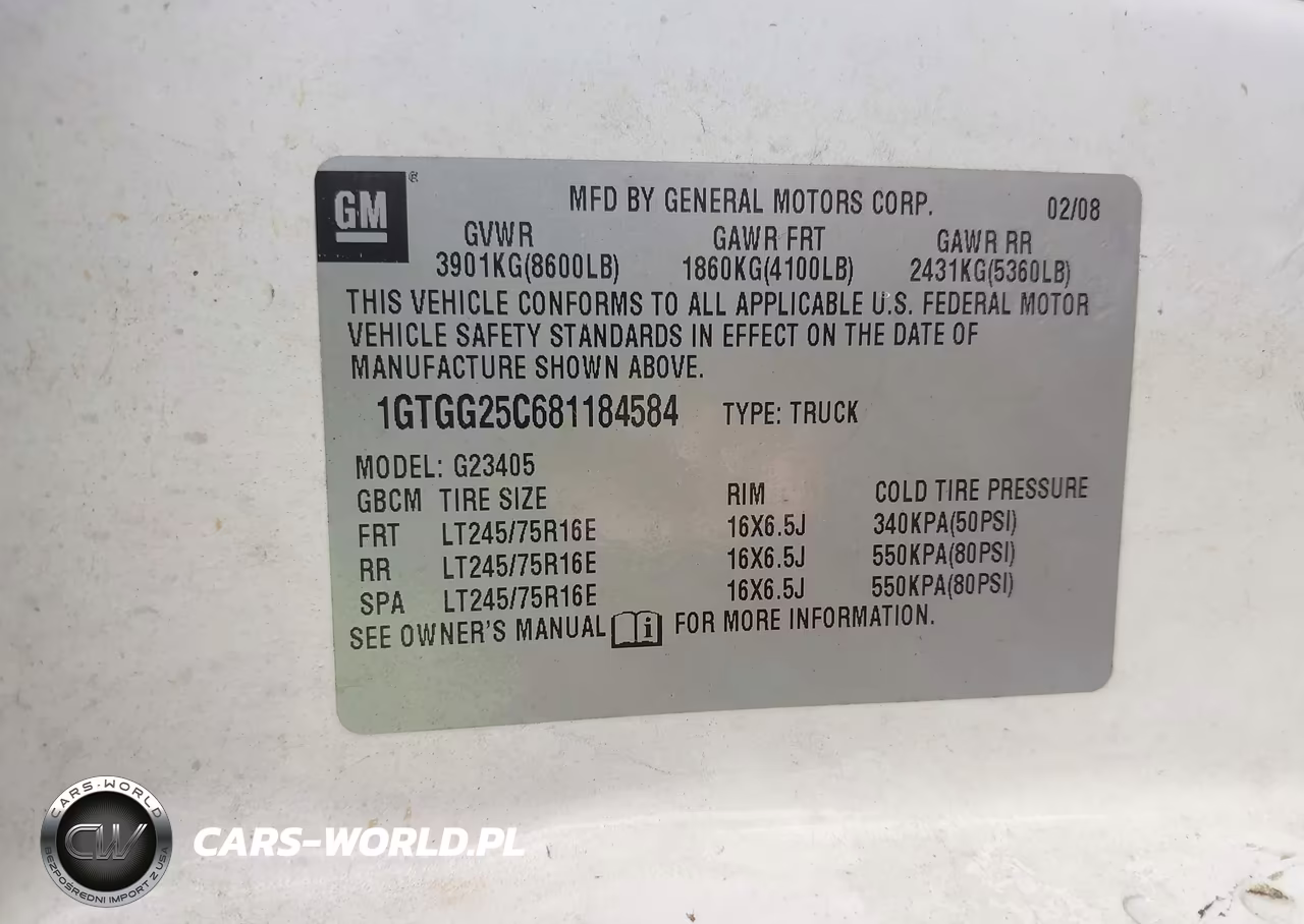 2008 GMC Savana Work Van VIN:1GTGG25C681184584 - 9