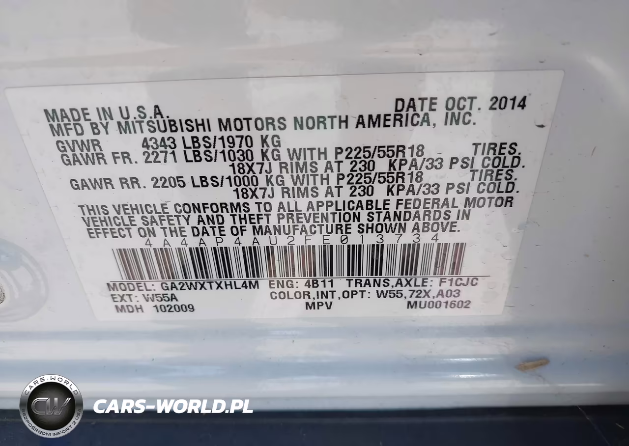 2015 Mitsubishi Outlander Sport Se VIN:4A4AP4AU2FE013734 - 9