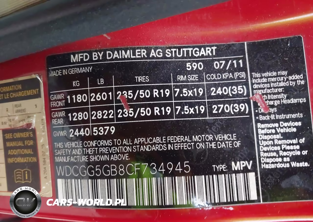 2012 Mercedes-Benz Glk 350 VIN:WDCGG5GB8CF734945 - 9