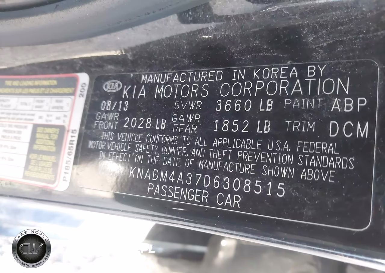2013 Kia Rio Lx VIN:KNADM4A37D6308515 - 9