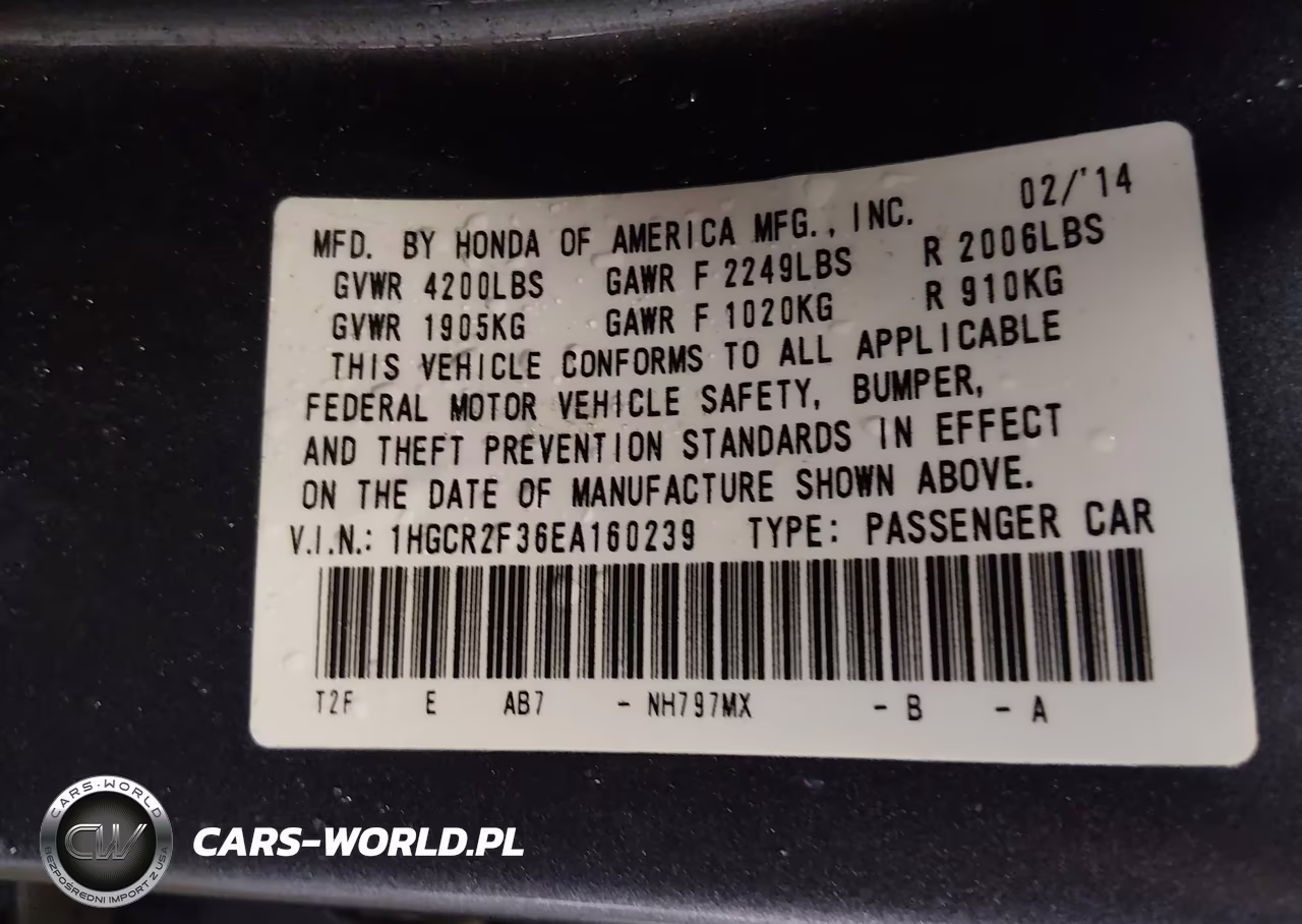 2014 Honda Accord Lx VIN:1HGCR2F36EA160239 - 9