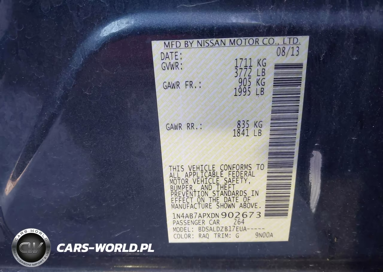 2013 Nissan Sentra Sv VIN:1N4AB7APXDN902673 - 9