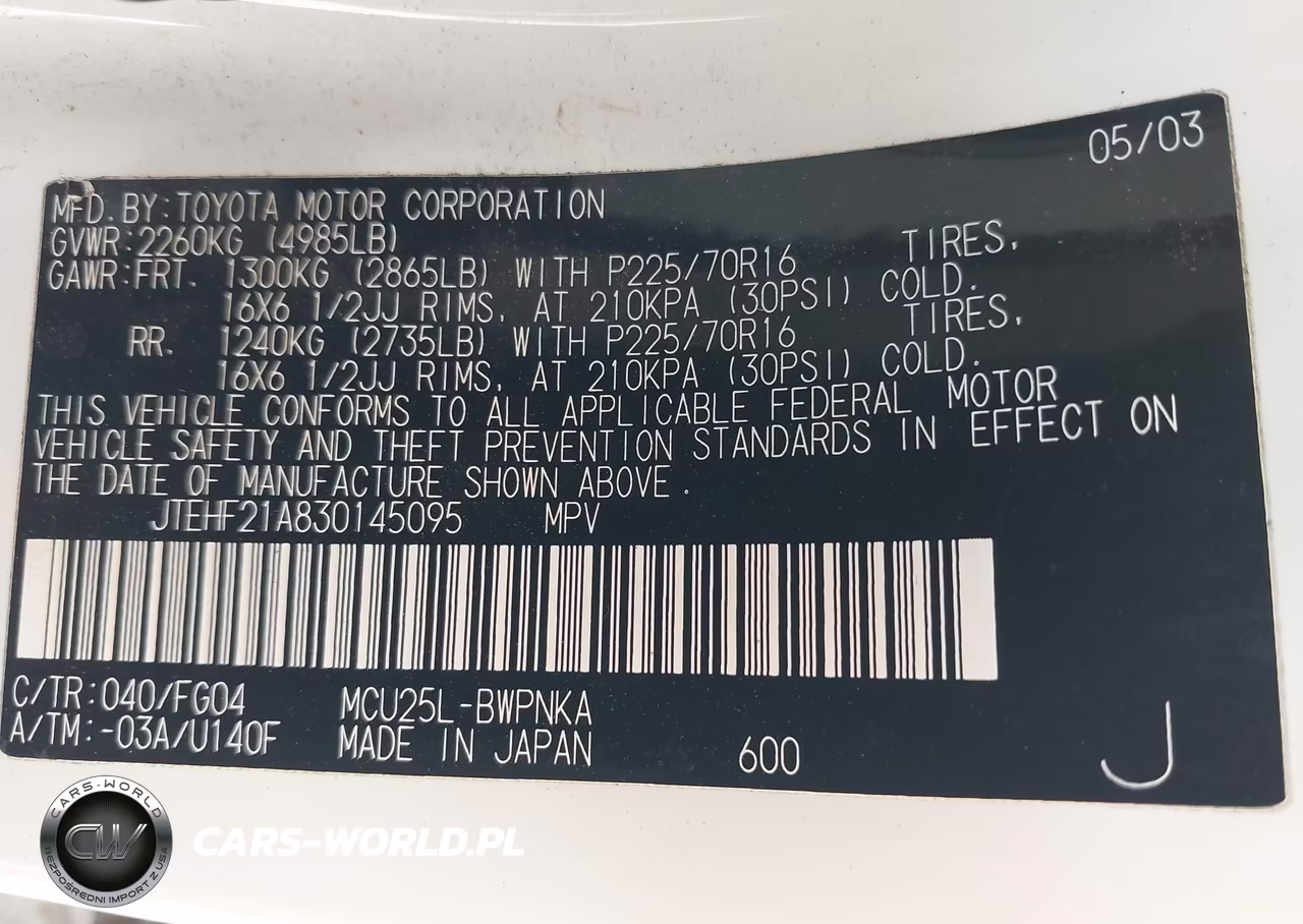 2003 Toyota Highlander V6 VIN:JTEHF21A830145095 - 9