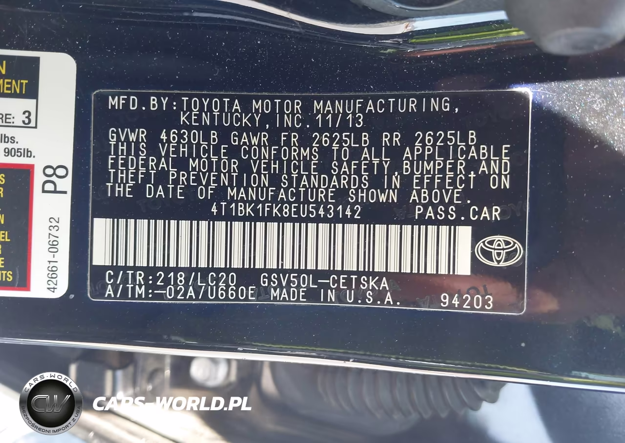 2014 Toyota Camry Se V6 VIN:4T1BK1FK8EU543142 - 9