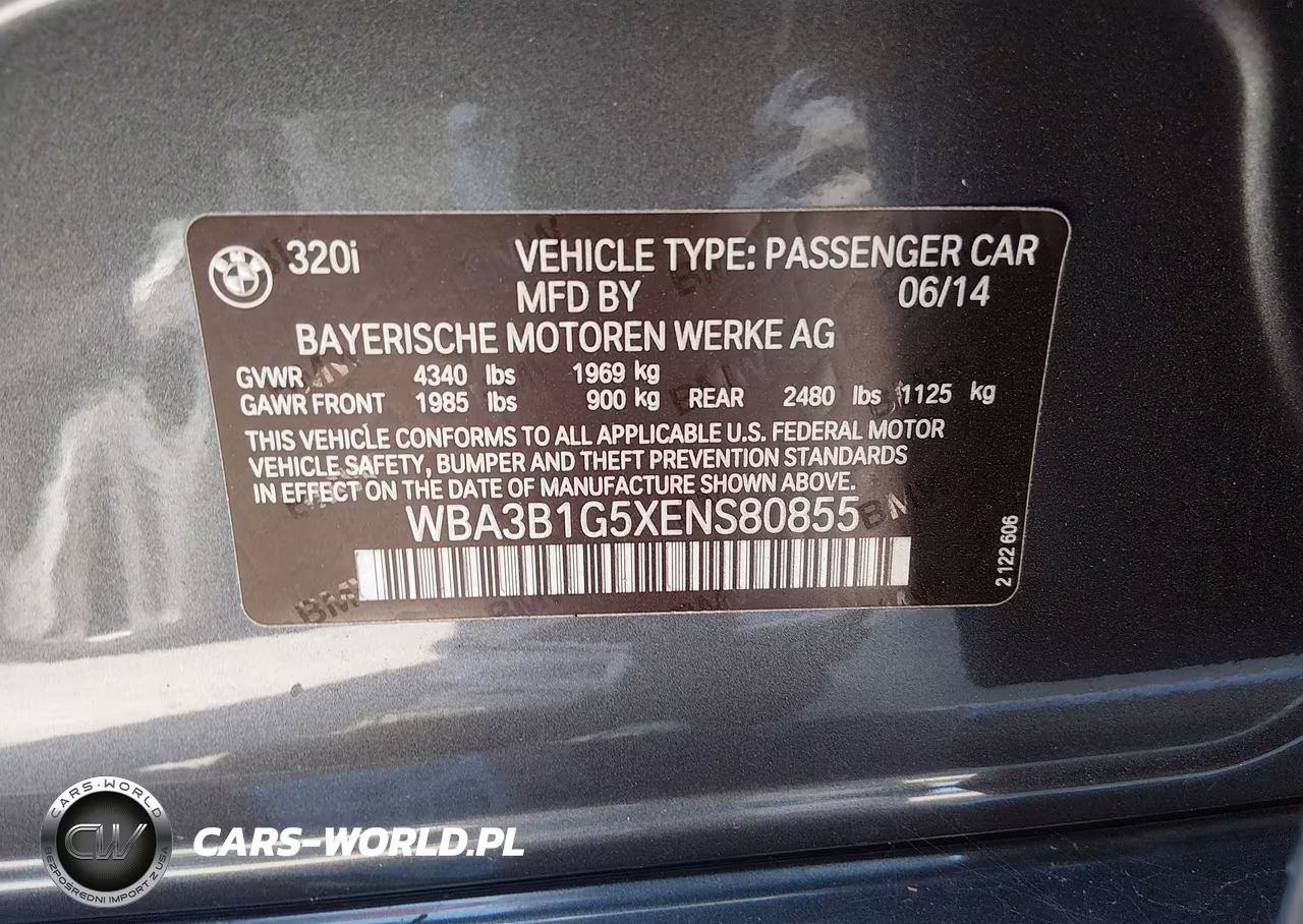 2014 BMW 320I VIN:WBA3B1G5XENS80855 - 9