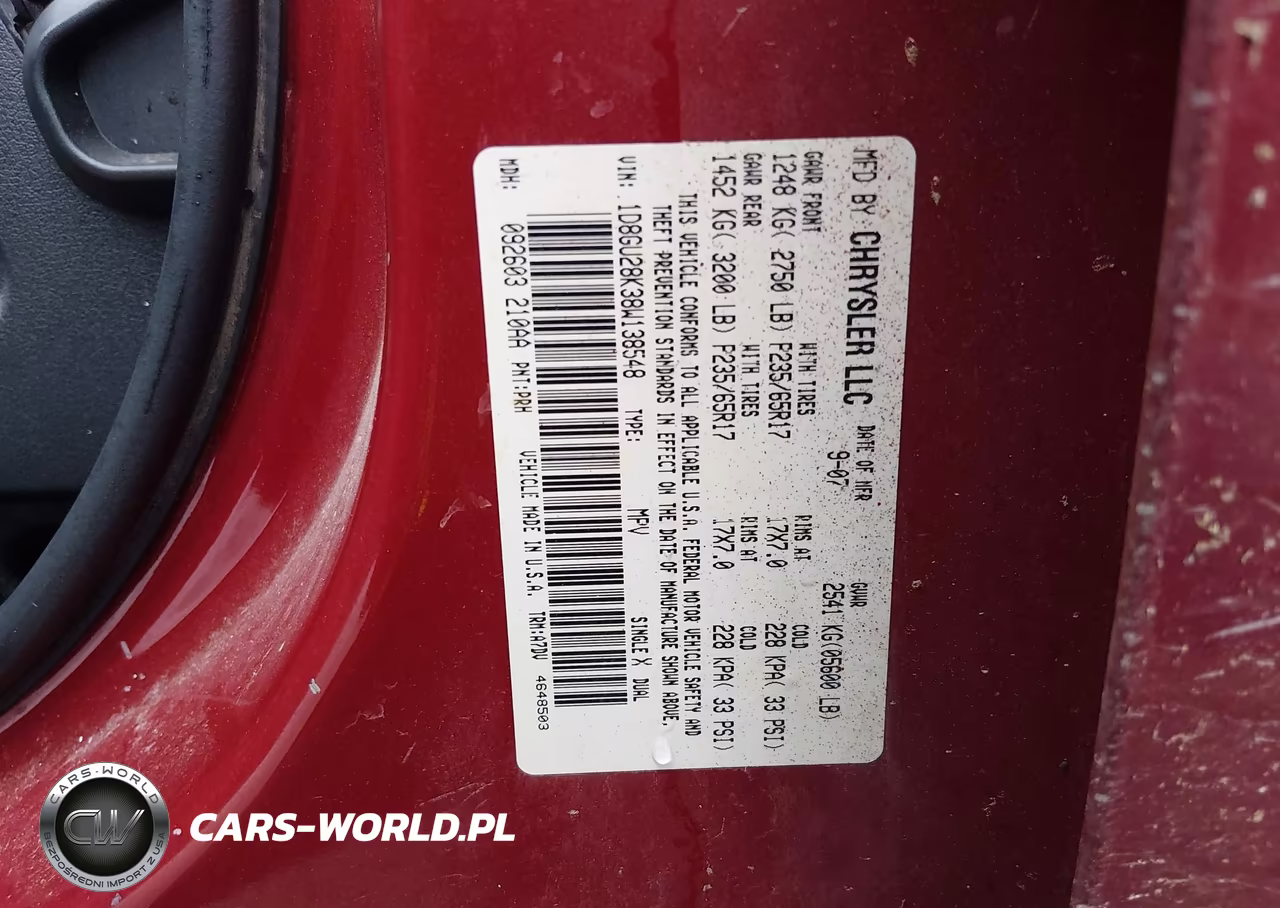 2008 Dodge Nitro Sxt VIN:1D8GU28K38W138548 - 9