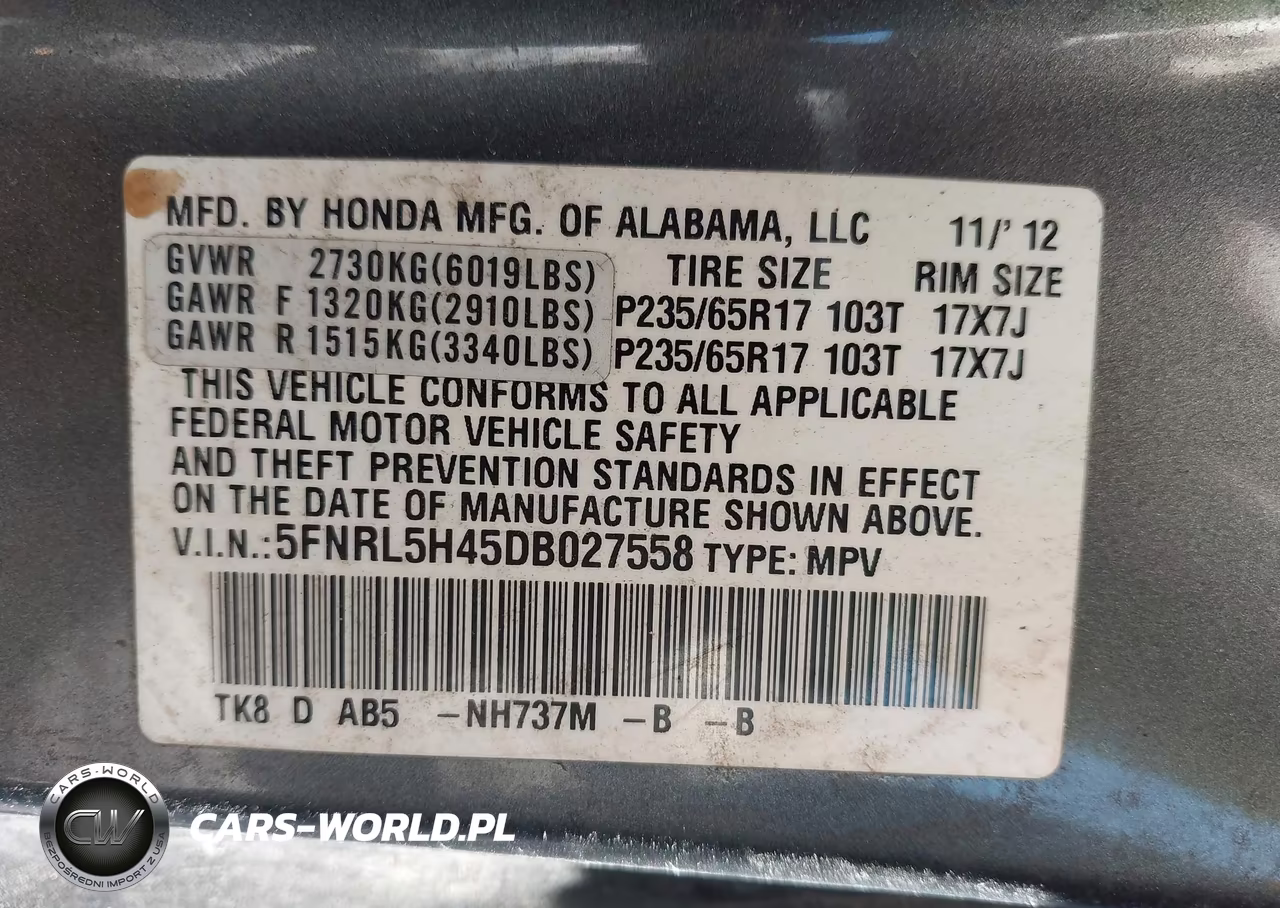 2013 Honda Odyssey Ex VIN:5FNRL5H45DB027558 - 9