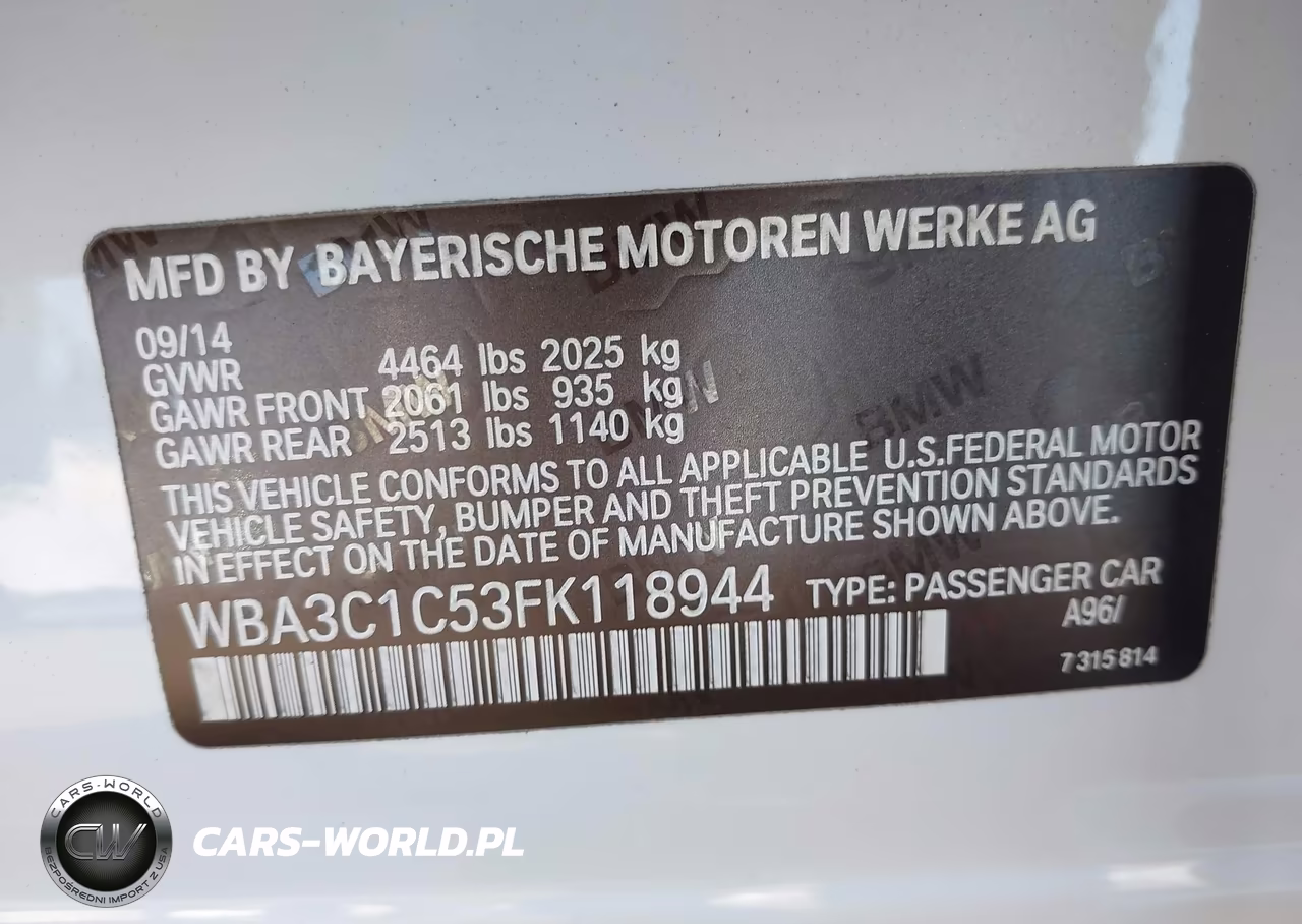 2015 BMW 328I VIN:WBA3C1C53FK118944 - 9