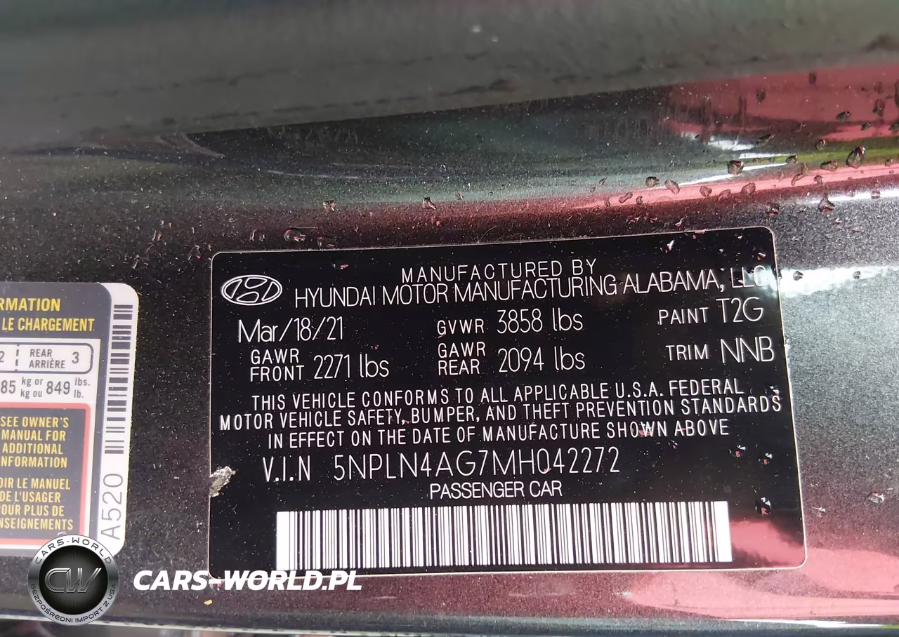 2021 Hyundai Elantra Sel VIN:5NPLN4AG7MH042272 - 9