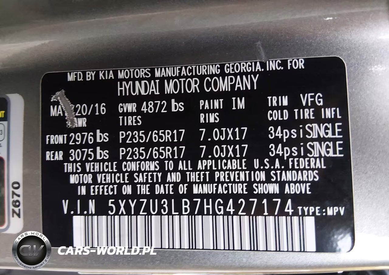 2017 Hyundai Santa Fe Sport 2.4L VIN:5XYZU3LB7HG427174 - 9