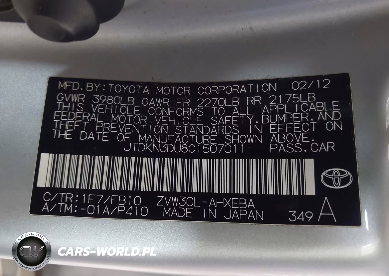 2012 Toyota Prius Three VIN:JTDKN3DU8C1507011 - 9