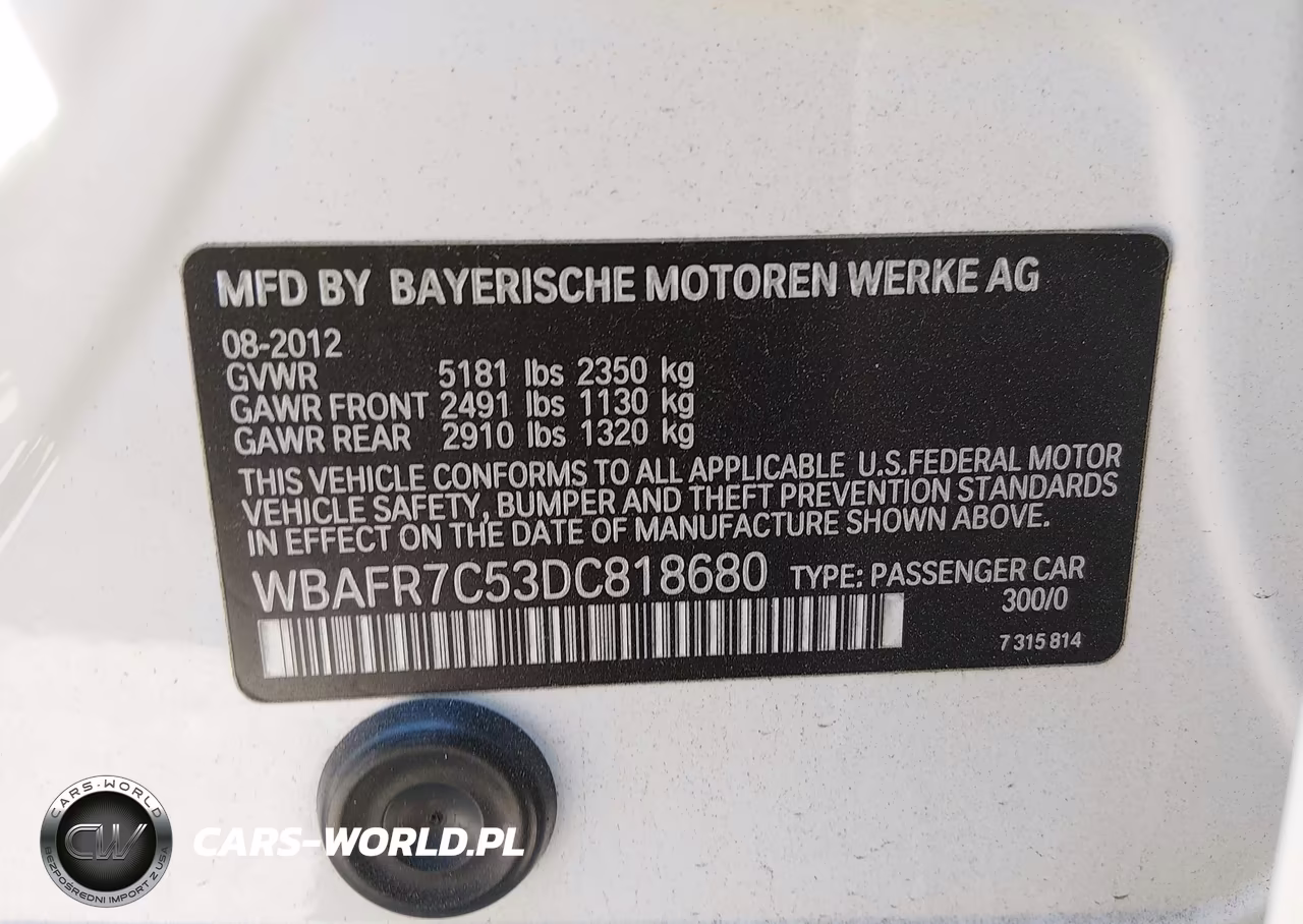 2013 BMW 535I VIN:WBAFR7C53DC818680 - 9