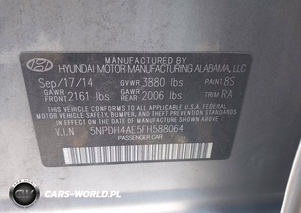 2015 Hyundai Elantra Se VIN:5NPDH4AE5FH588064 - 9