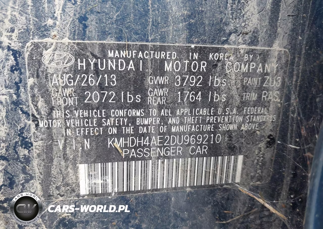2013 Hyundai Elantra Gls VIN:KMHDH4AE2DU969210 - 9