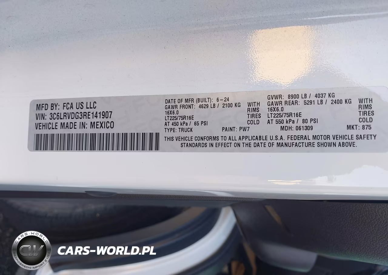 2024 Ram Promaster 2500 Tradesman High Roof 159 Wb W-Pass Seat VIN:3C6LRVDG3RE141907 - 9