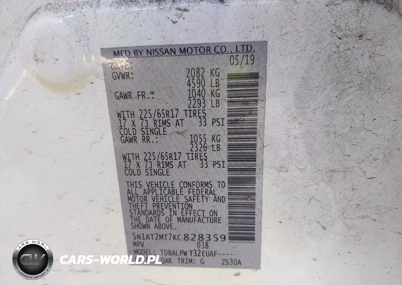 2019 Nissan Rogue S VIN:5N1AT2MT7KC828359 - 9