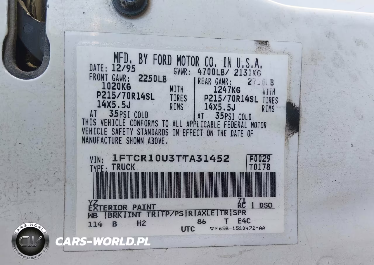 1996 Ford Ranger VIN:1FTCR10U3TTA31452 - 9