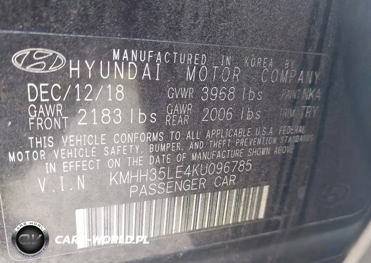 2019 Hyundai Elantra Gt VIN:KMHH35LE4KU096785 - 9
