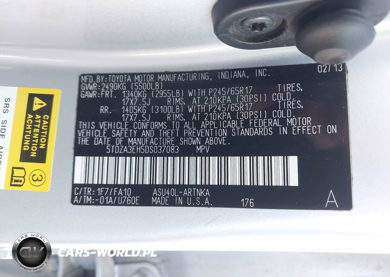2013 Toyota Highlander Base Plus VIN:5TDZA3EH5DS037083 - 9