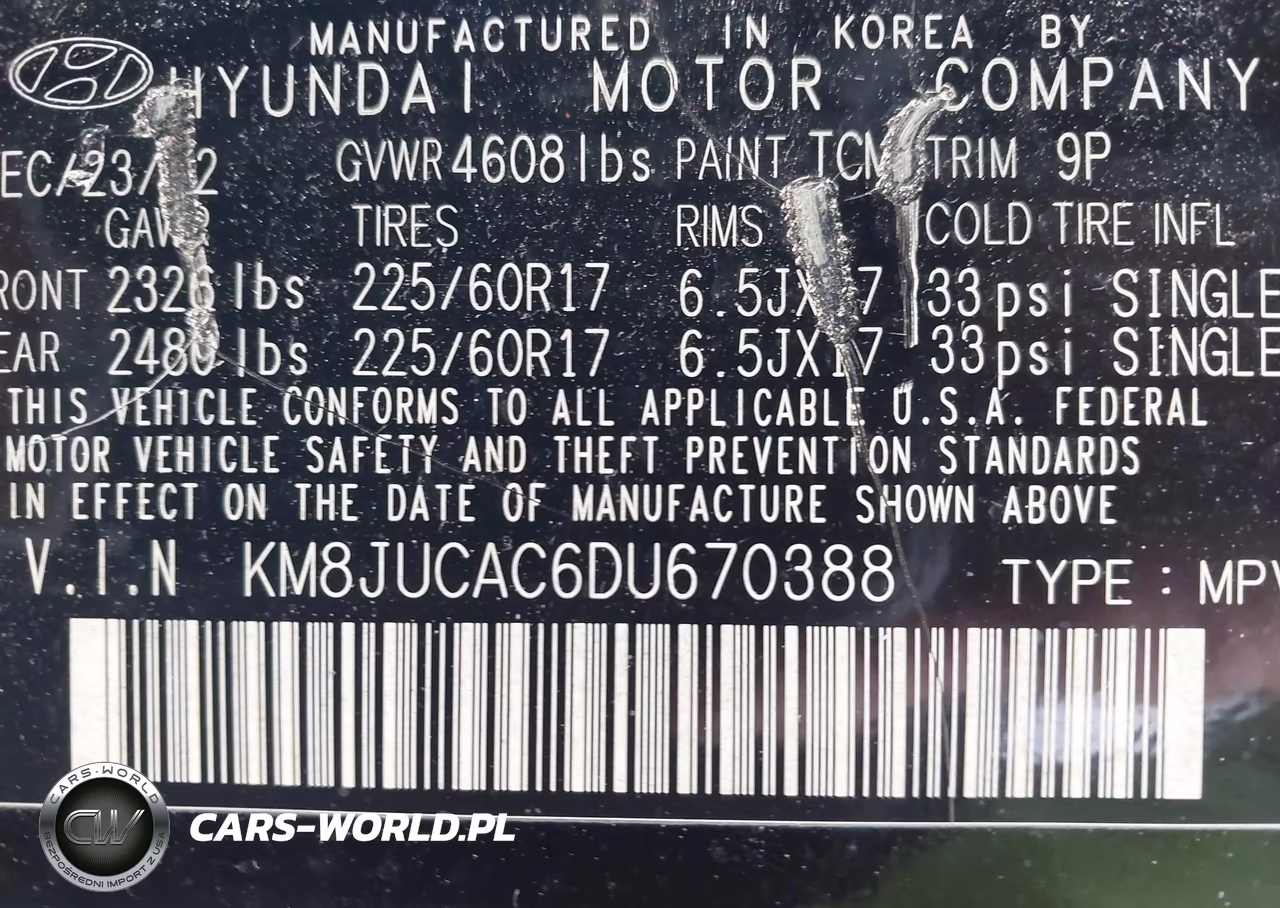 2013 Hyundai Tucson Gls VIN:KM8JUCAC6DU670388 - 9
