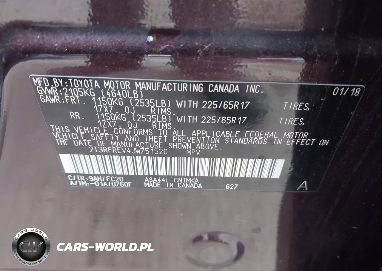 2018 Toyota Rav4 Xle VIN:2T3RFREV4JW751520 - 9