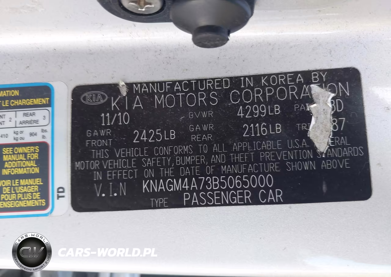 2011 Kia Optima Lx VIN:KNAGM4A73B5065000 - 9