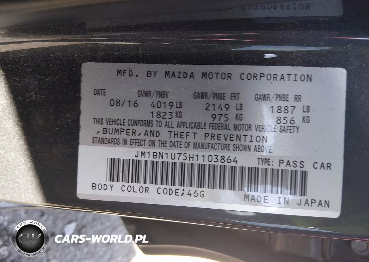 2017 Mazda Mazda3 Sport VIN:JM1BN1U75H1103864 - 9