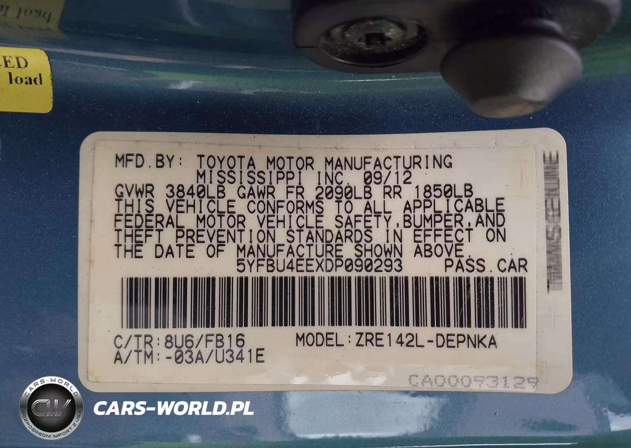 2013 Toyota Corolla Le VIN:5YFBU4EEXDP090293 - 9