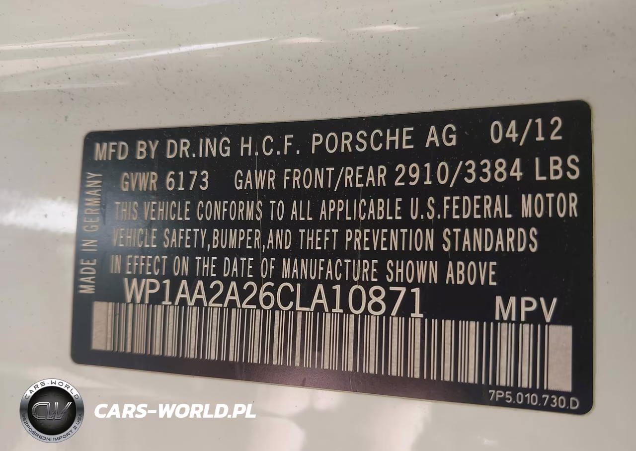 2012 Porsche Cayenne VIN:WP1AA2A26CLA10871 - 9