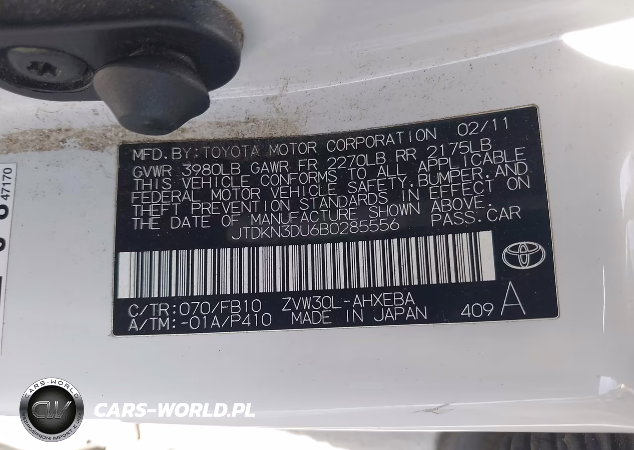 2011 Toyota Prius Two VIN:JTDKN3DU6B0285556 - 9