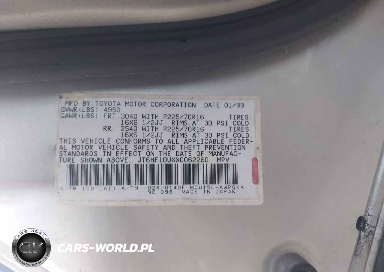 1999 Lexus Rx 300 VIN:JT6HF10UXX0062260 - 9