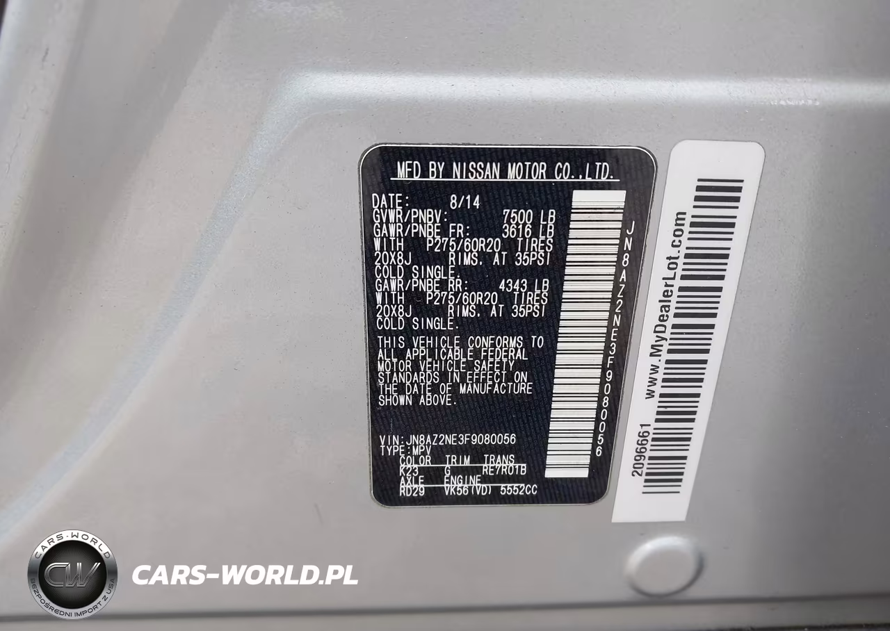 2015 Infiniti Qx80 VIN:JN8AZ2NE3F9080056 - 9