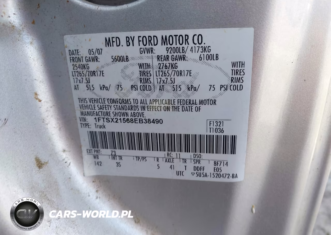 2008 Ford F-250 Fx4-Lariat-Xl-Xlt VIN:1FTSX21568EB38490 - 9