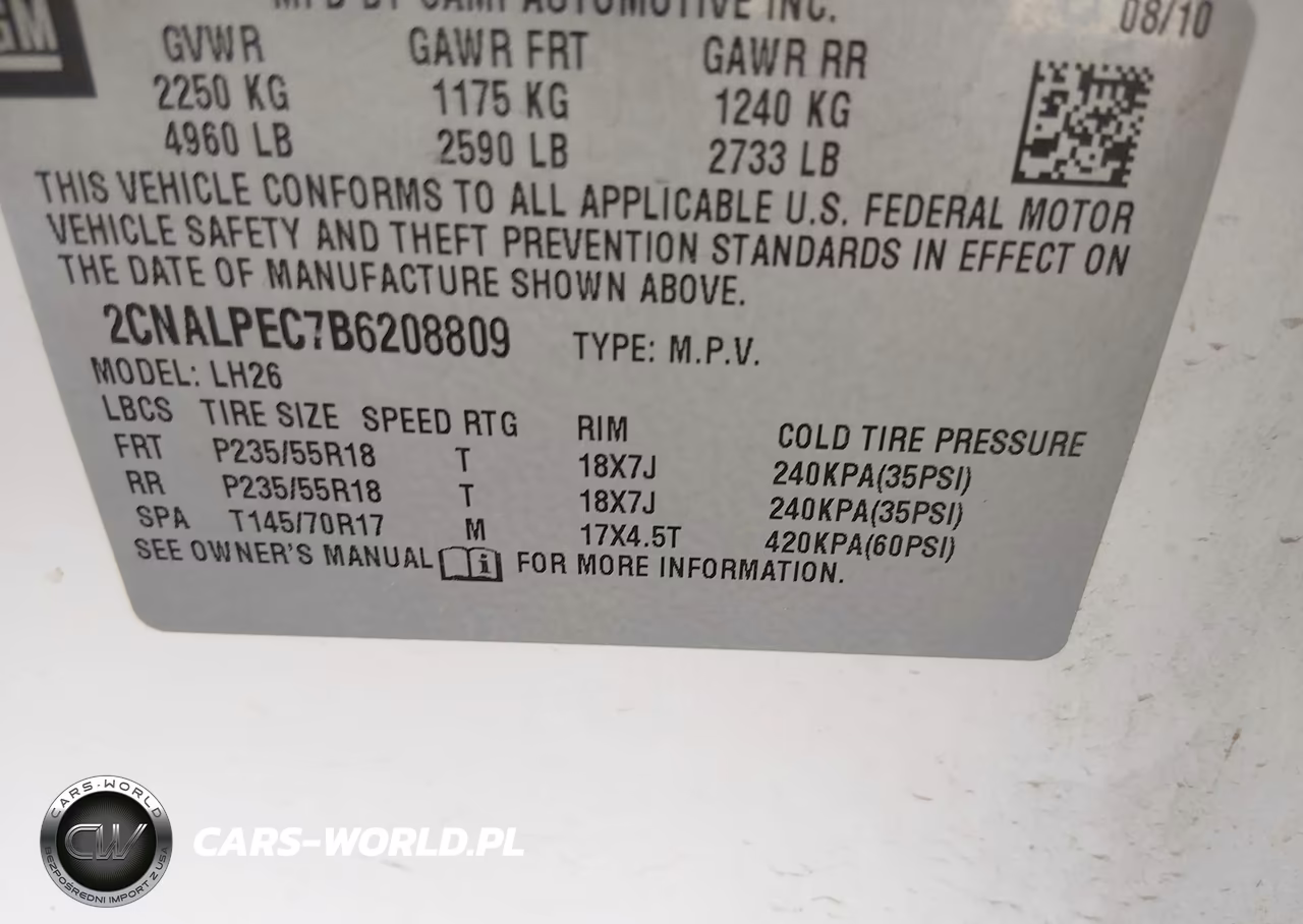 2011 Chevrolet Equinox 2Lt VIN:2CNALPEC7B6208809 - 9