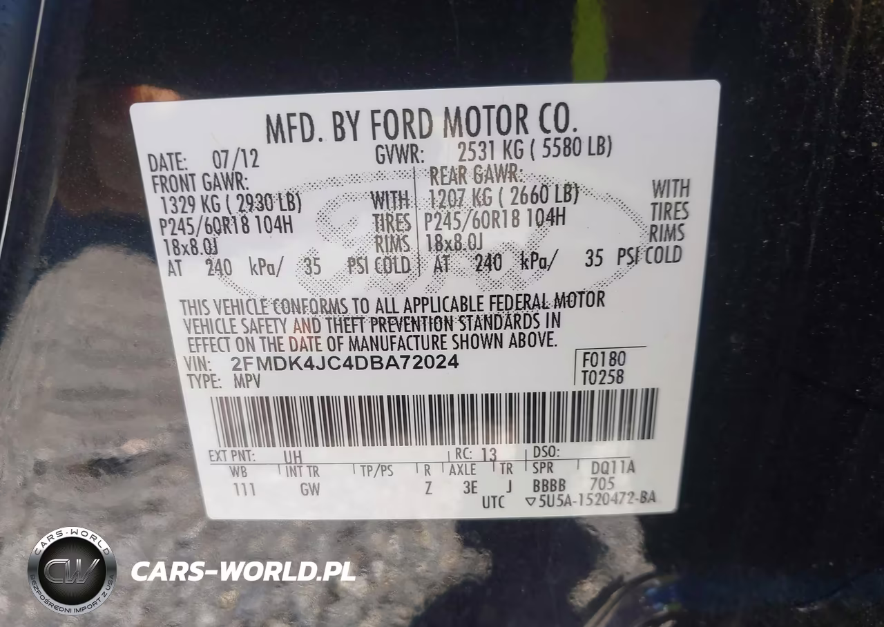 2013 Ford Edge Sel VIN:2FMDK4JC4DBA72024 - 9