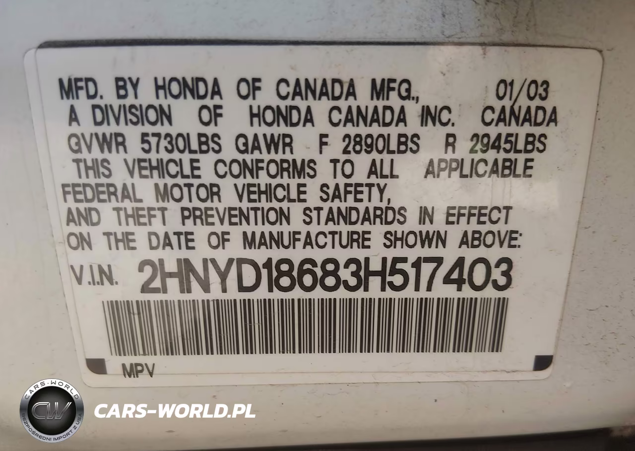 2003 Acura Mdx VIN:2HNYD18683H517403 - 9