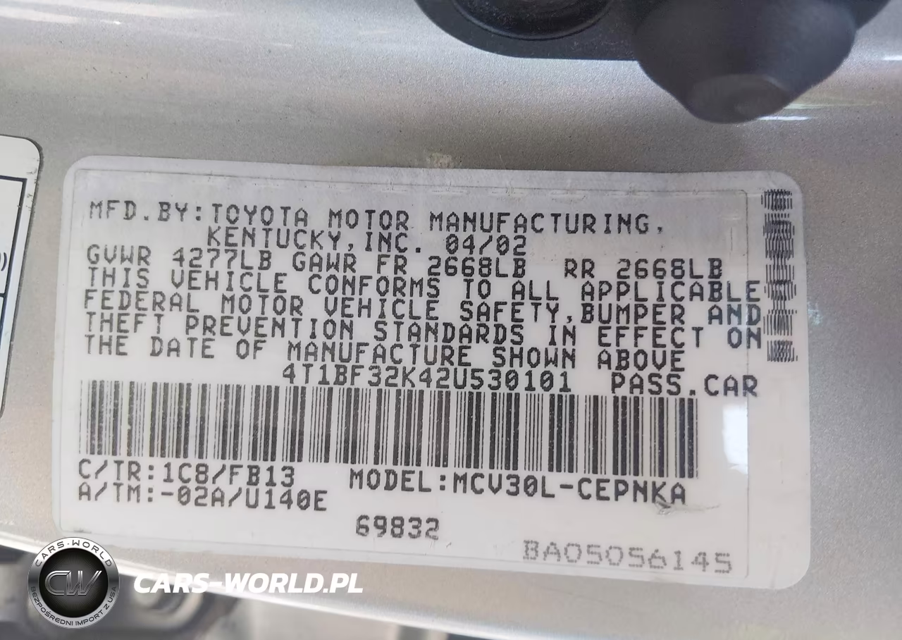 2002 Toyota Camry Le V6 VIN:4T1BF32K42U530101 - 9