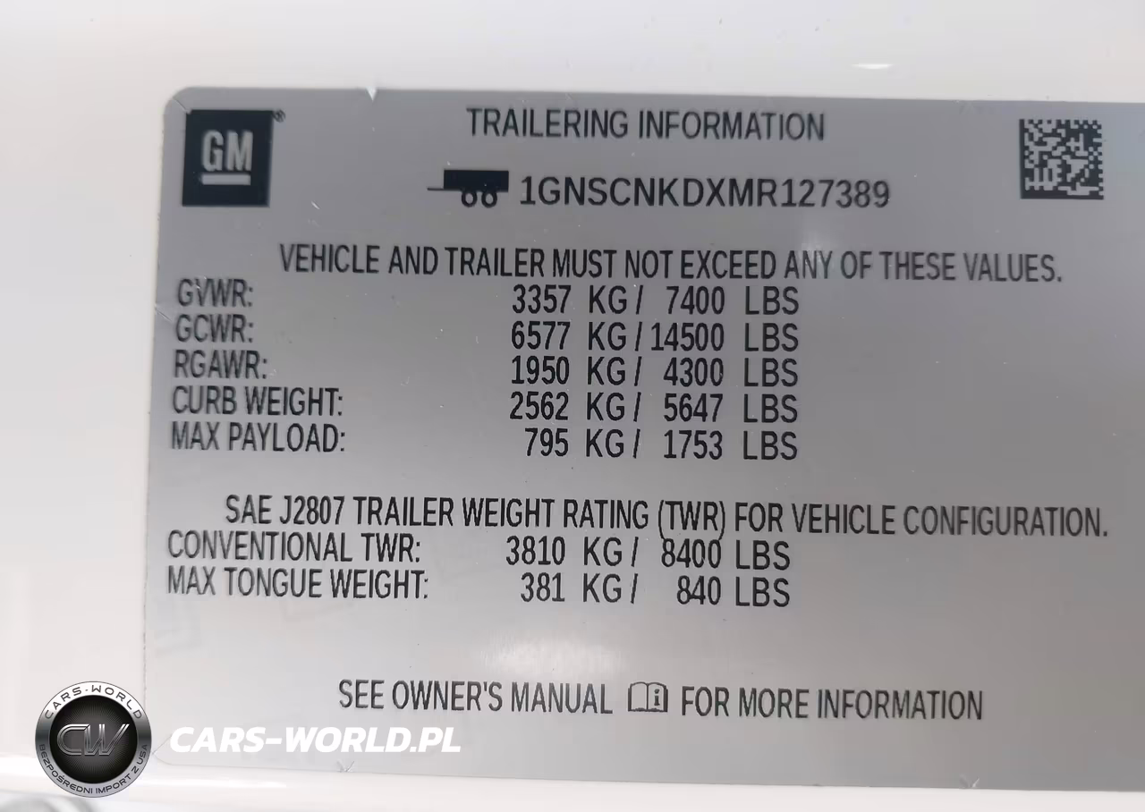 2021 Chevrolet Tahoe 2Wd Lt VIN:1GNSCNKDXMR127389 - 9