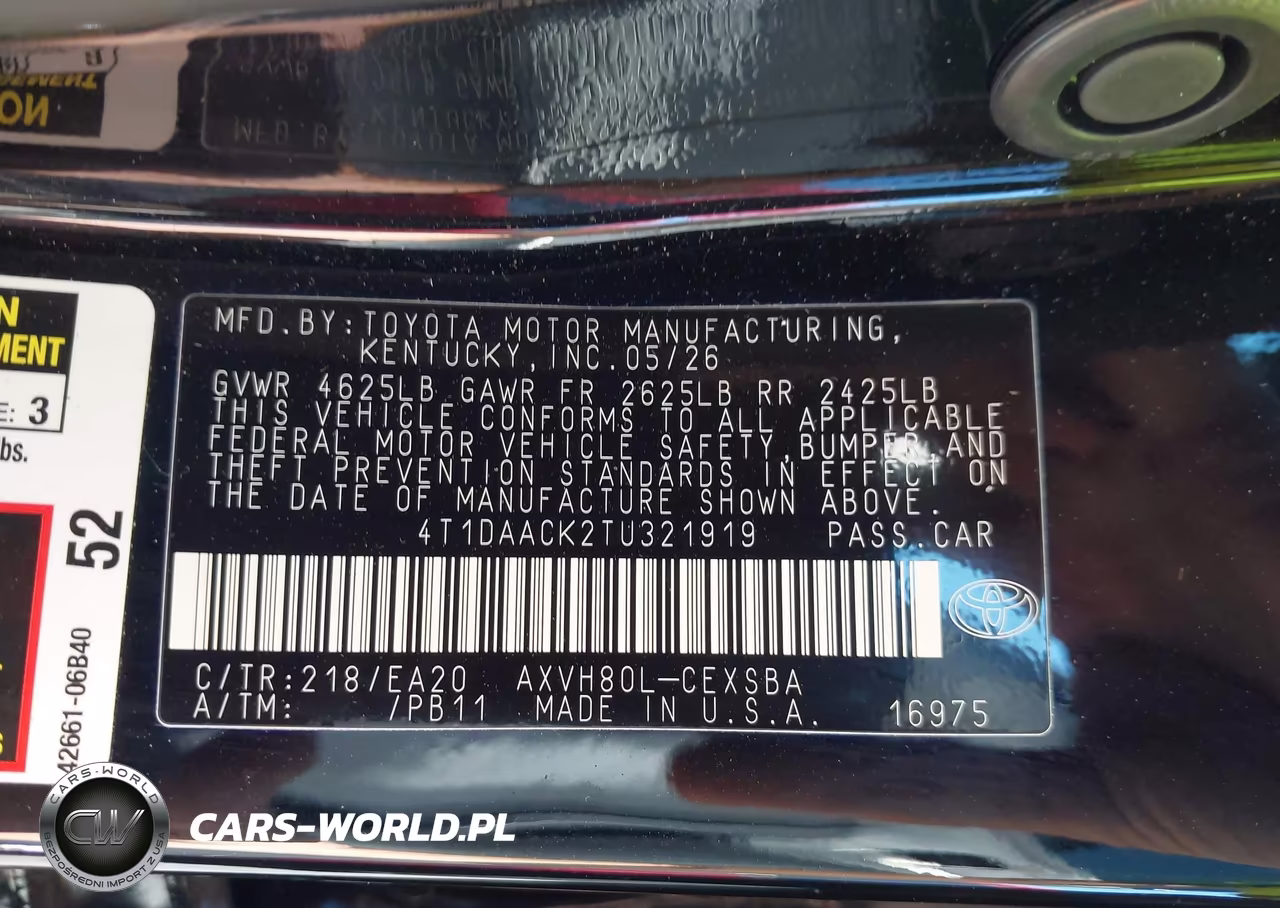 2026 Toyota Camry Se VIN:4T1DAACK2TU321919 - 9