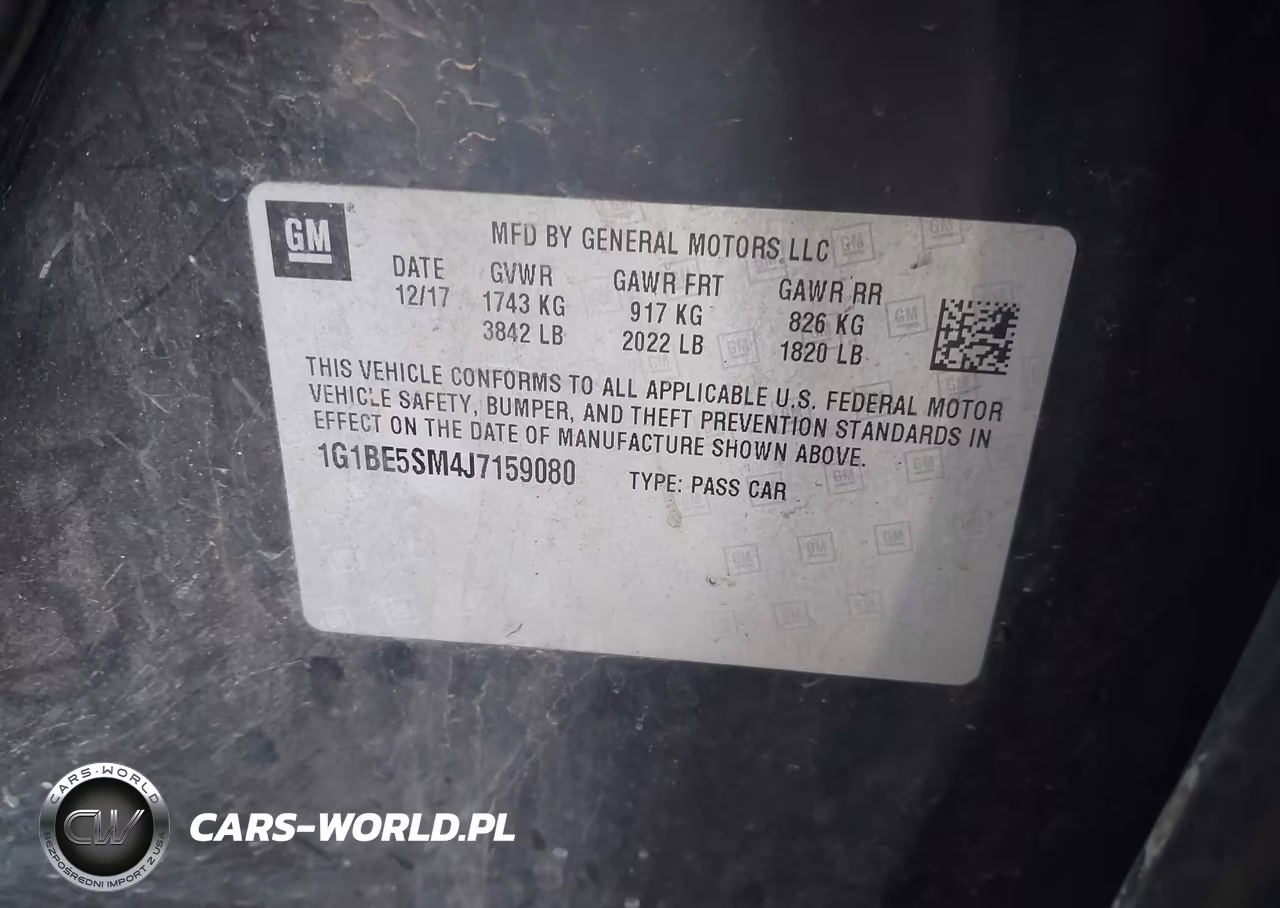 2018 Chevrolet Cruze Lt Auto VIN:1G1BE5SM4J7159080 - 9