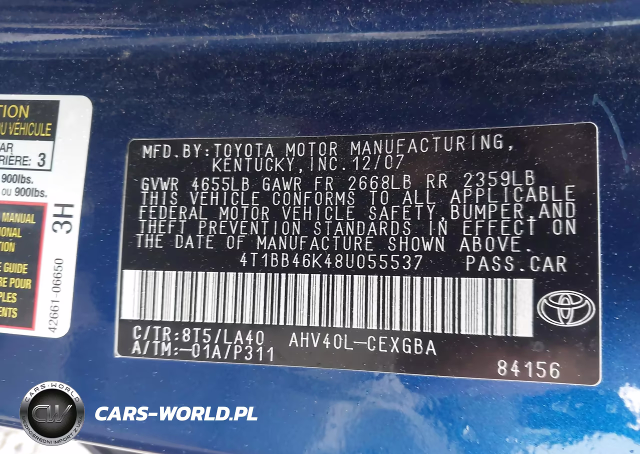 2008 Toyota Camry Hybrid VIN:4T1BB46K48U055537 - 9