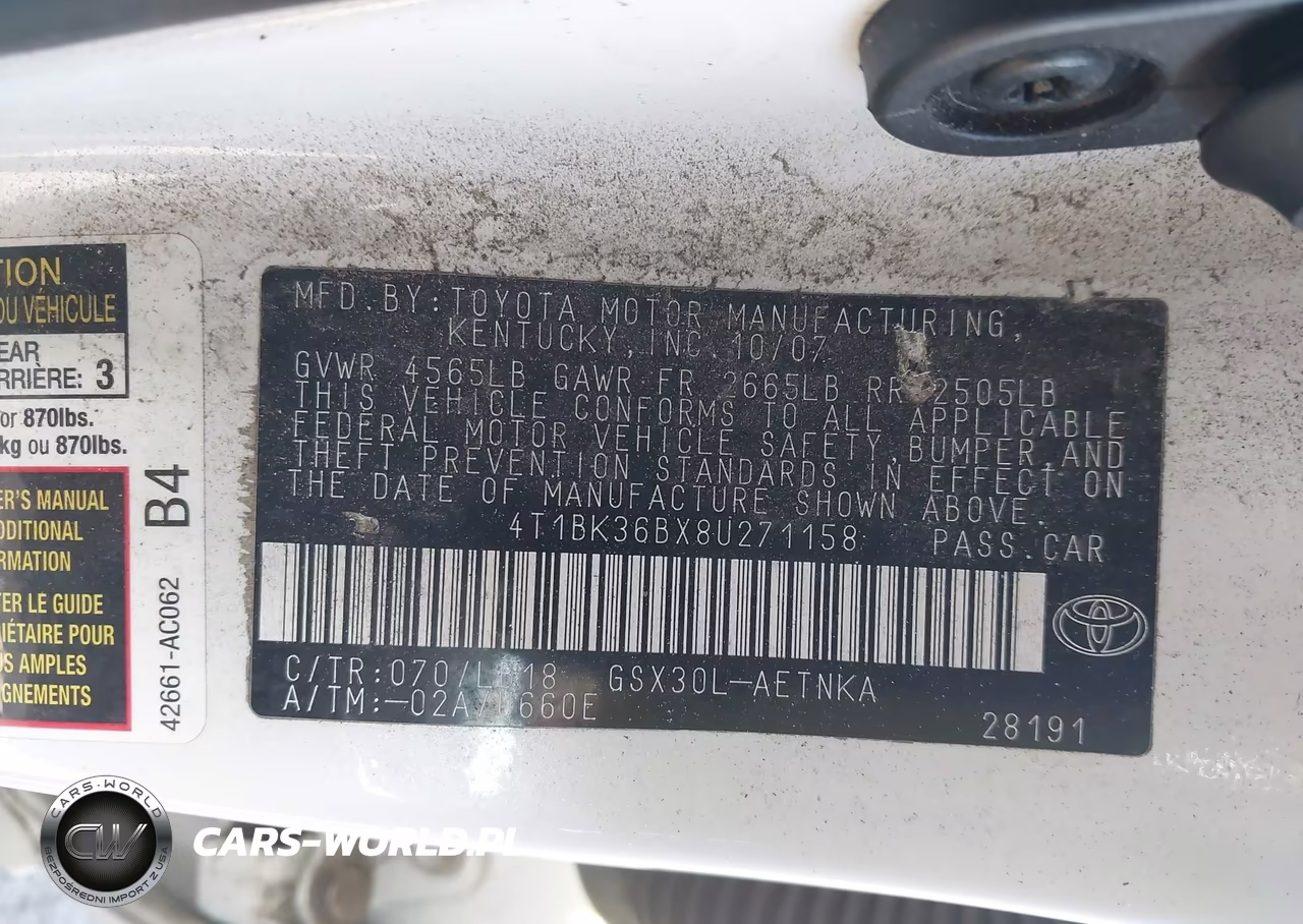 2008 Toyota Avalon Touring VIN:4T1BK36BX8U271158 - 9
