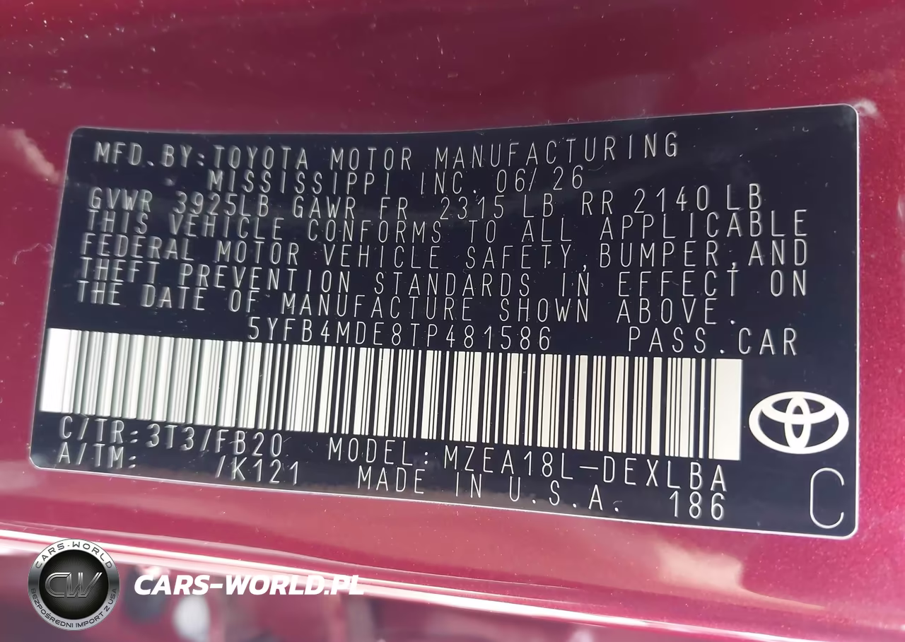 2026 Toyota Corolla Le VIN:5YFB4MDE8TP481586 - 9