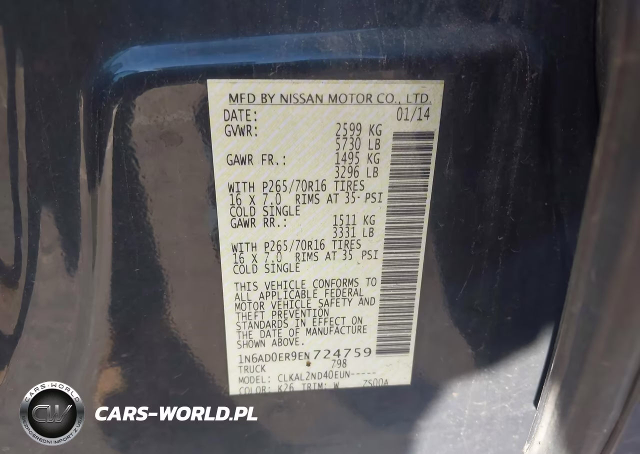 2014 Nissan Frontier Sv VIN:1N6AD0ER9EN724759 - 9
