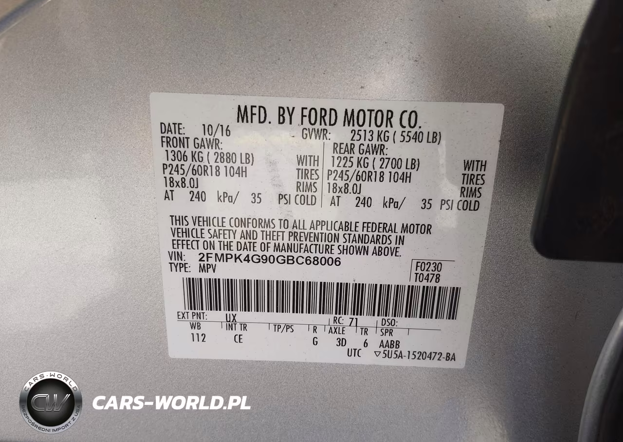 2016 Ford Edge Se VIN:2FMPK4G90GBC68006 - 9