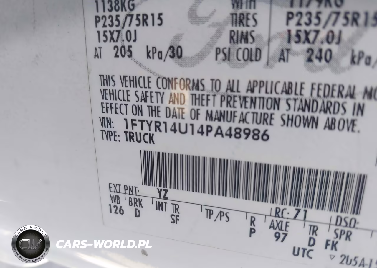 2004 Ford Ranger Edge-Tremor-Xl-Xlt VIN:1FTYR14U14PA48986 - 9