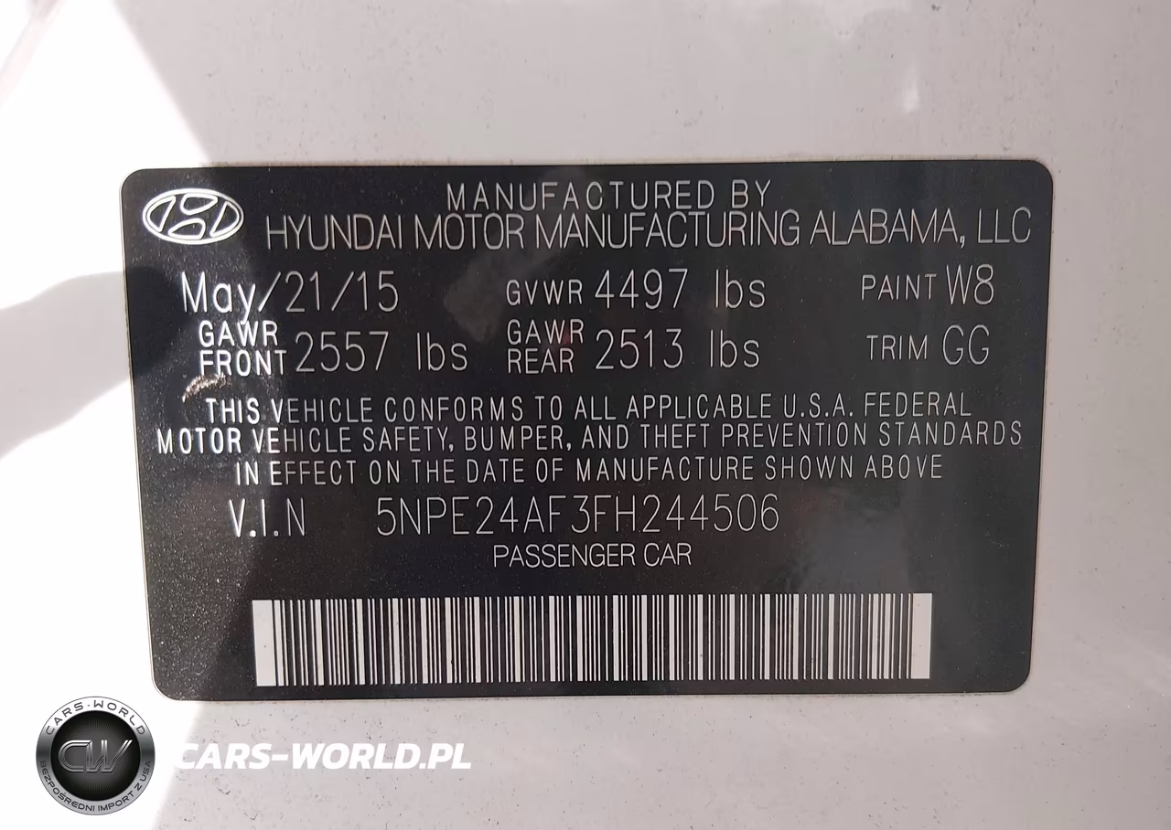 2015 Hyundai Sonata Se VIN:5NPE24AF3FH244506 - 9