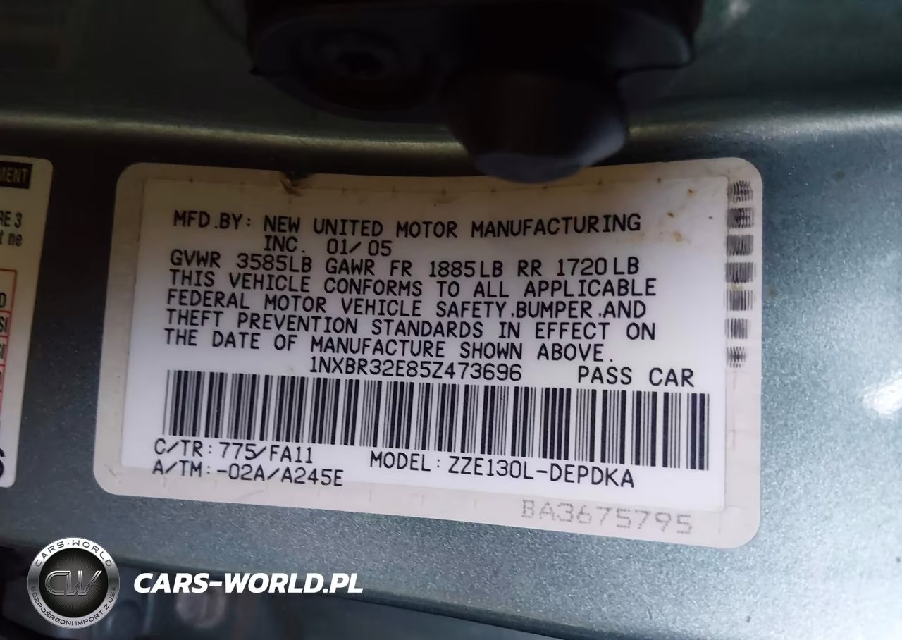 2005 Toyota Corolla Ce VIN:1NXBR32E85Z473696 - 9