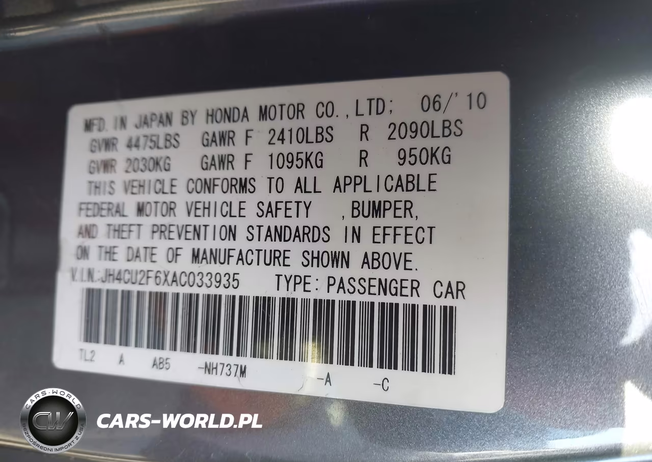 2010 Acura Tsx 2.4 VIN:JH4CU2F6XAC033935 - 9