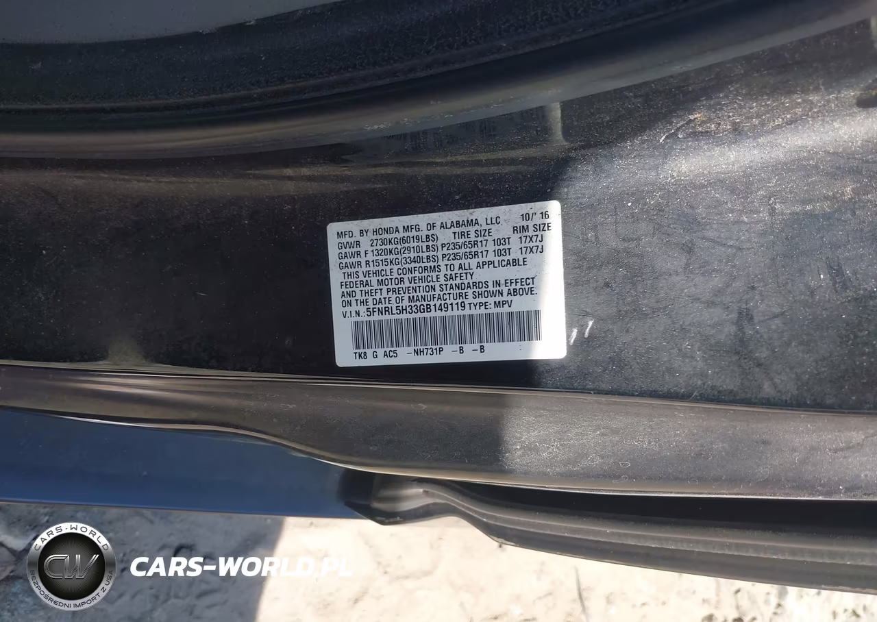 2016 Honda Odyssey Se VIN:5FNRL5H33GB149119 - 9